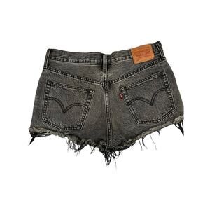 Levi’s Women’s 501 Faded Black Distressed Jean Short Shorts 27